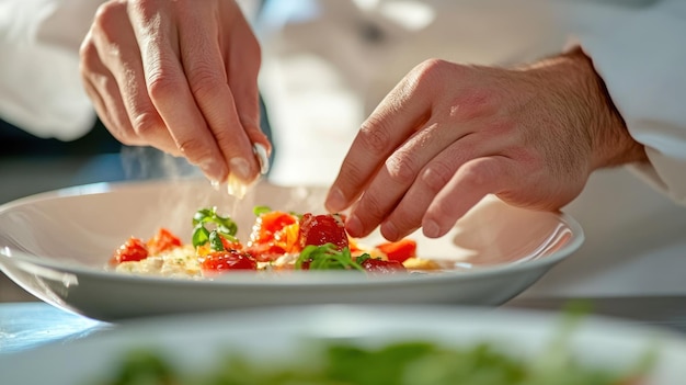 Kucharz przygotowujący danie